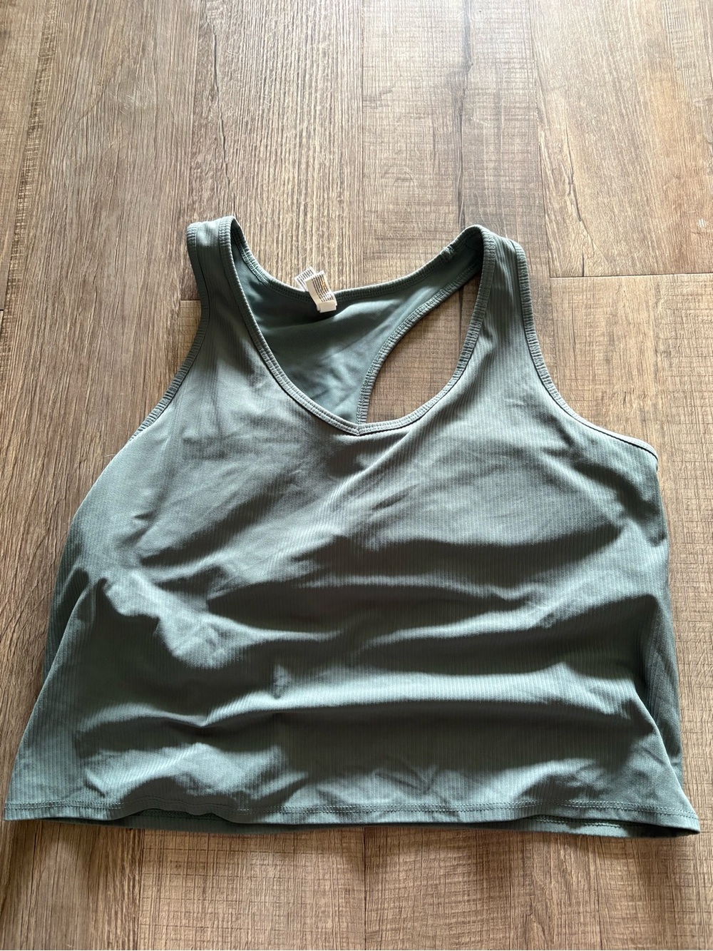 Ribbed Racerback Tank Top - Sage Green